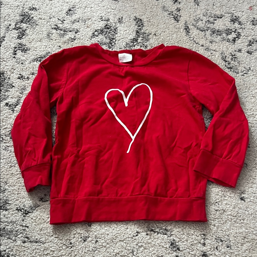 Girls Red Heart Sweatshirt